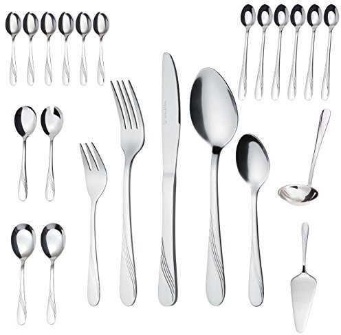 GRÄWE Besteck-Set für 6 Personen, 48-teilig - Tafelbesteck mit Vorlege- und Servierbesteck aus Edelstahl, rostfrei, nickelfrei - Serie STRALSUND