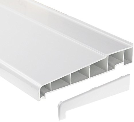 180mm x 1m White UPVC Plastic External Window Sill (with End Caps)