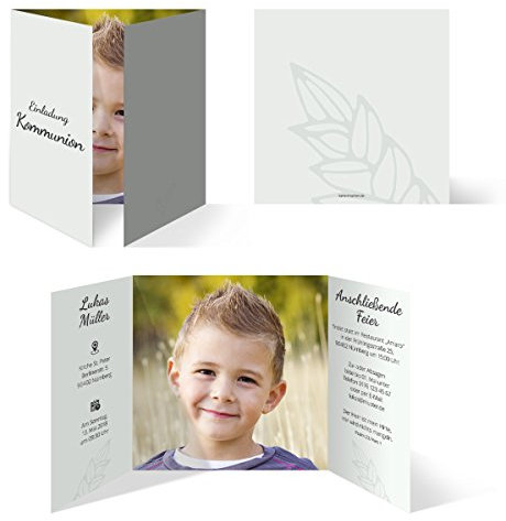 10 x Kommunion Einladungskarten Kommunionseinladungen Kommunionskarten - Reiche Ernte