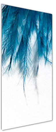 Tulup - Dosseret en Verre - 50x100 - Crédence de Cuisine - Plan de Travail en Verre - Fond de hotte Verre - en Verre de sécurité trempé - Murale Splash-Back Guard - Divers - Plumes Bleues - Bleu