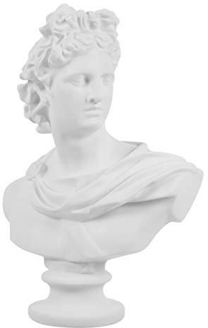 YARNOW Blumentopf Apollo Büste Statue Pflanzer Griechischen Roman Stil Köpfe Sukkulente Topf Blumenarrangement Vase Kunstwerk Replik Dekoration Skulptur für Garten Deko (Weiß)