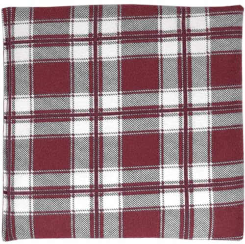 Cojín de semillas de colza, 24 x 24 cm, franela a cuadros, color rojo
