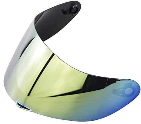 Shkalacar Motorcycle Helmet Visor Replacement for AGV K1 K3SV K5, Motorcycle Wind Shield Helmet Lens Visor Full Face Helmet (Gold)