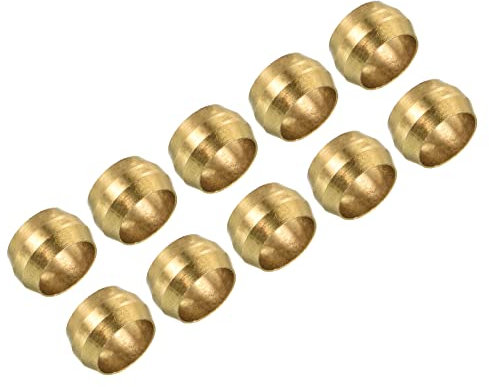 PATIKIL 6mm Tubo Ottone Compressione Manicotto Ferrule, 5pz Ottone Compressione Raccordi