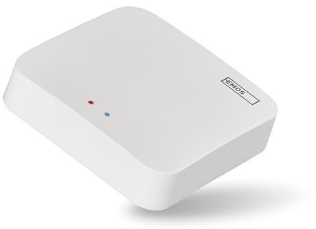 EMOS GoSmart ZigBee Gateway IP-1000Z, Smart Home Hub kompatibel mit Tuya, Smart Life, unterstützt Bluetooth, 2,4 GHz WiFi, 6 x 6 cm, Weiß