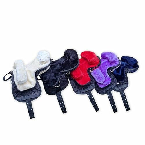 German Riding Fellsattel, Kunstfell Micro Größe: 10 für Holzpferde und Minipferde (blau)