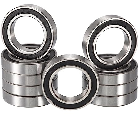 HiPicco 6802-2RS Deep Groove Ball Bearings, ID 15mm x OD 24mm x Width 5mm Double Rubber Sealed Ball Bearing Pre-Lubricated Chrome Steel Z2 Lever 10pcs