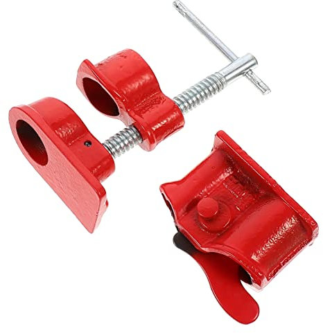 JMorCO 1 Set Rohrschellenständer aus Eisen, robuste Befestigung, professionelle Holzbefestigung, gelenkig, Holzbearbeitung, rotes Brett, Kleben, Zimmermann auf Klemme, praktische Klemmen, einfach