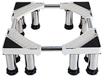 Heavy Duty 4/8/12 Legs Washing Machine Base Stand Adjustable Refrigerator Holder Bracket Length 51-72cm Width 46-68cm Wine Cooler Stent Fridge Stand Pedestal (H:14-17cm) (12 Legs,14-17cm) (4 Legs