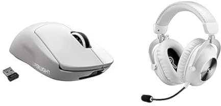 Logitech G PRO X 2 LIGHTSPEED Wireless Gaming Headset, Detachable Boom Mic, 50mm Graphene Drivers & PRO X SUPERLIGHT Wireless Gaming Mouse, HERO 25K Sensor, Ultra-light with 63g