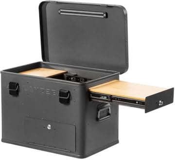 LAYZEE Box Classic – Cuisine de camping mobile 60 x 40 x 42 cm, boîte de cuisine pour camping/festivals/balcon/jardin et comme boîte de cuisine compacte pour le coffre de voiture / bus VW /