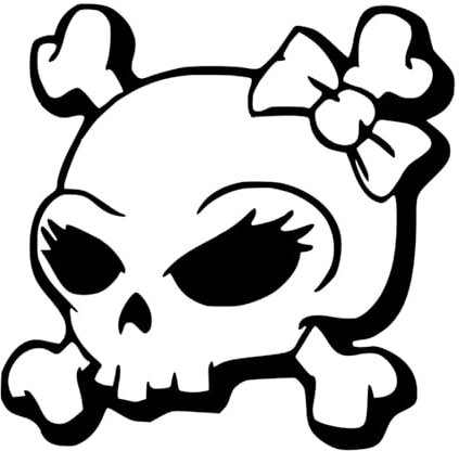 myrockshirt Totenkopf Girl Girlie Frau Skull 17 cm Aufkleber Autoaufkleber Sticker Wandtattoo Profi Qualität