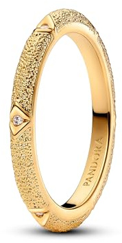 Pandora ME Textur-Ring, 14-karätig vergoldet, mit klarem Cubic Zirkonia