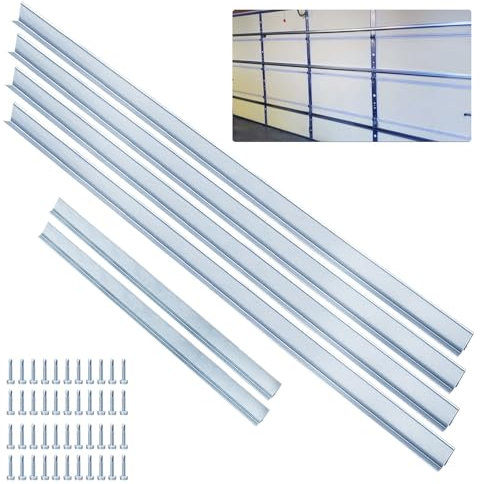 ZUIWAN 2 Set of 16FT Garage Door Strut Support Brace,16' Reinforcement Steel Hurricane Strut Beams,Heavy Duty,20# Thick Steel,Screws Included
