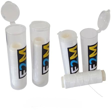 F2M - Filo Elastico per Esche surfcasting 2 Bobine + 2 Tubi PVC rigidi, 5 diametri Disponibili, Filo per Legare Esche Pesca Mare, Elastico Pesca Professionale (Ø0.30 - Tubo Impermeabile)
