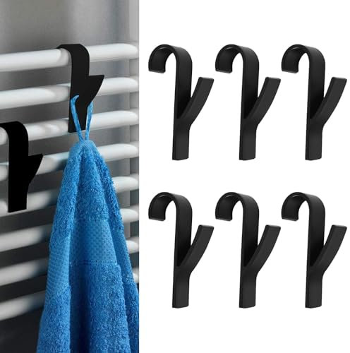 Anyuan Boy 10 Pièces Crochet à Serviettes pour Radiateur Sèche-Serviette - Rond pour Salle de Bain et Cuisine