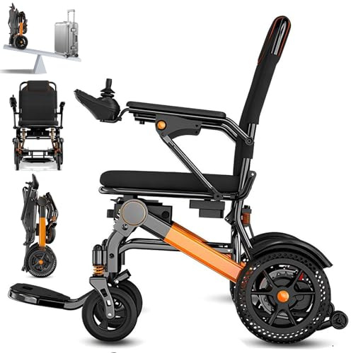 Bueuwe Ultraleichter Elektrorollstuhl faltbar 13,8 kg 25 km Reichweite | 500 W bürstenloser Motor mit herausnehmbarer 15 Ah Lithium-Batterie und 150 kg Tragkraft für Reisen Outdoor