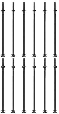 sourcing map M10x300mm Square Neck Carriage Bolts with Nuts & Washers, 12Set 304 Stainless Steel Round Head Square Neck Coach Bolt Screws, Black