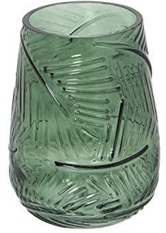 JARRÓN CRISTAL VERDE °13X18CM,BOCA:°10CMBASE:°7CM