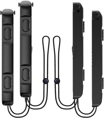 FUNDIARY Joycon Lot de 4 dragonnes de poignet pour Switch 2 avec étanchéité réglable, pièces de rechange, accessoires de manette pour télécommande Switch 2 Joycon (noir)