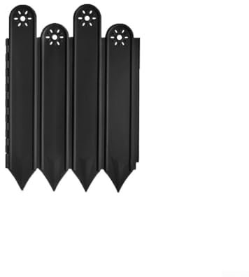 10 paneles de valla de jardín, juego de 10 piezas de valla decorativa para exteriores, para parterres, parches de verduras, partición de patio (negro)