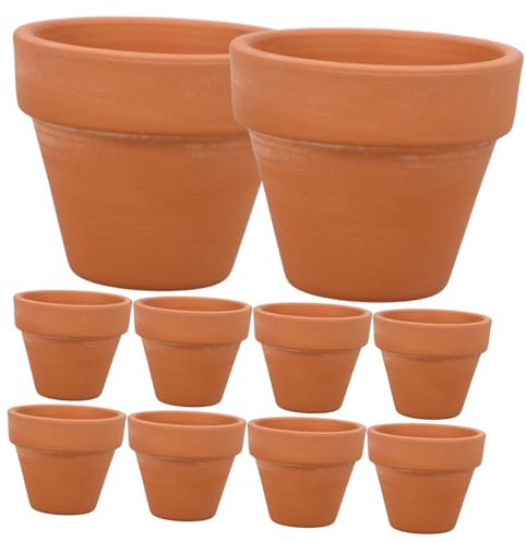 Milisten Lot de 10 Mini Pots De Fleurs en Terre Cuite à Drainage, 4,5 x 4 Cm, pour Plantes Succulentes, Cactus, Projets Créatifs Et Décoration Intérieure