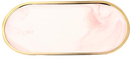 Healeved 1 Pièce Plateau à Bijoux En Céramique Assiette à Bijoux Élégante Plateau Vintage Plat De Bague Vintage Plateau De Service Décoratif Décor De Plateau Joli Plateau Mignon Plaque Rose