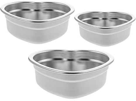Mobestech 3pcs Heart Shaped Snack Plate Stainless Steel Dish for Kitchen Essentials for Party Catering and Camping Use As Sauce Dipping Bowl Dessert Bowl