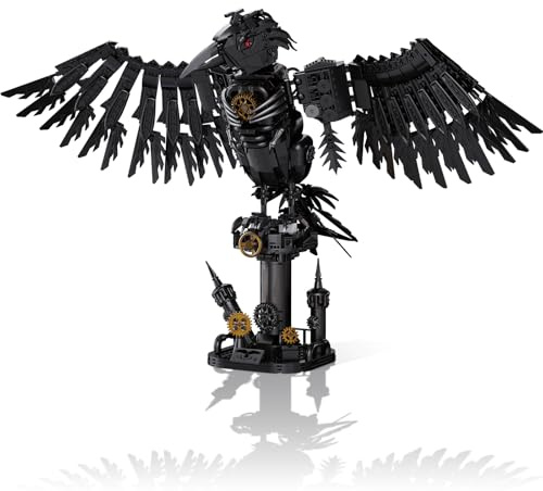 Brihappen Mechanisches Krähen Bausatz für Erwachsene und Kinder, Steampunk Raven Bausatz, Konstruktionsspielzeug, Gotisches Roboter Krähen Tiermodell, Wohnaccessoire Geburtstagsgeschenk(1018 Stück)