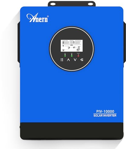 Anern 10kW Solar Wechselrichter 220 V/230 V AC mit 3 MPPT, Max.Eingang PV 500 VDC, Photovoltaik Wechselrichter für Wasserpumpen, Generatoren, Solaranlagen, funktioniert ohne Batterie