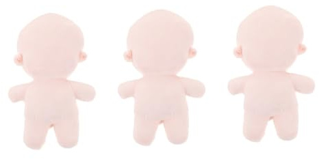Angoily 3 Stück Plüschpuppe Weicher Kuschelkörper Blanko DIY Stoffpuppe zum Anziehen Niedliche Unfertige Puppenfigur für Basteln und Gestaltung