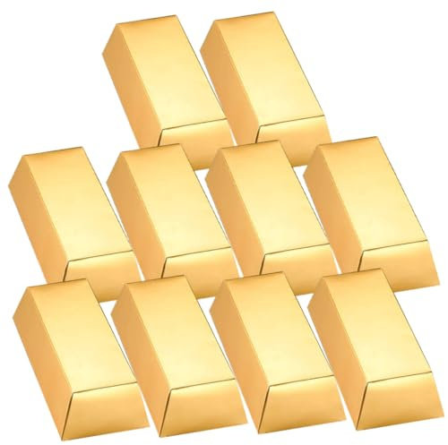 Homoyoyo 10stücke Teiliges Gold Geschenkkarton Mit Deckel Große Party Favor Boxen Für Schokolade Bonbons Und Kleine Geschenke Verpackung Für Hochzeit Weihnachten Und Festliche Feiern