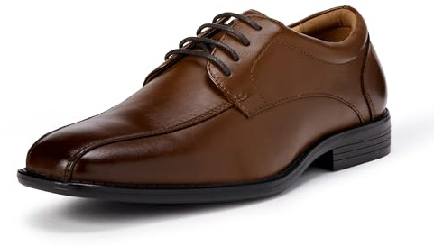 Amazon Essentials Men's Twin Seam Square Toe Derby Dress Shoes, Tan, 13