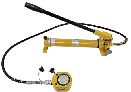 Hydraulikzylinder 30T mit CP-700 Handpumpe, 16mm Hub, 63mm Selbsthöhe | für Gebäude, Brücken und Maschinenbau