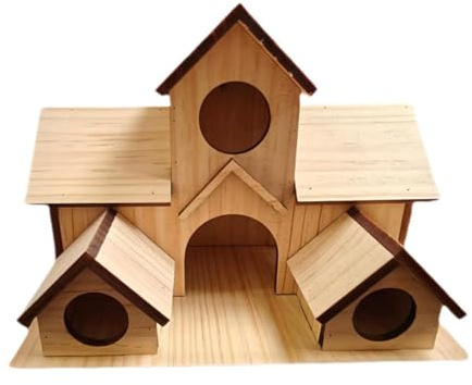 kowaku Bird House Rustique en Bois Suspendu Nichoir avec Trois Trous pour Mésanges et Moineaux Refuge Extérieur pour Familles d'oiseaux Adapté à la, Style B