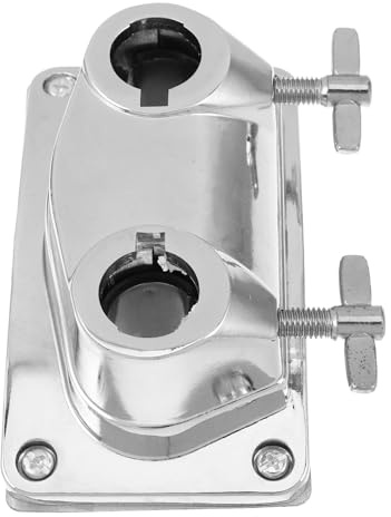 Soporte de Base para Bombo y Tom, Pieza Metálica para Montaje | Plata, Absorción de Impactos y Apoyo Firme, Instalación Rápida, Uso en Práctica y Escenario