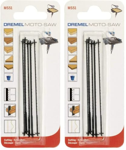 Dremel MS51 Moto-Saw Holzsägeblatt, Zubehörsatz für Multifunktionswerkzeug mit 5 Holzsägeblätter für Seitliche und Lange Schnitte in Weiches Holz, Laminat und Kunststoff (Packung mit 2)
