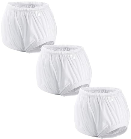 Carer Lot de 3 Couvre-couches pour Adulte Sous-vêtement | Anti-fuites pour Incontinence Imperméable Sans Bruit Lavable Réutilisable Culotte Plastique Unisexe Blanc Taille M