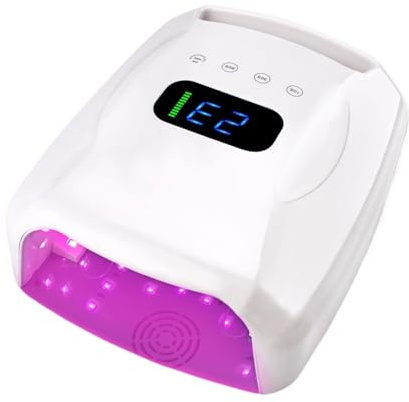 UV nagellampa, 96W UV LED Nagellampa Manikyrtork Fototerapimaskin UV Nagellampa for Kvinnor Och Flickor Nagelkonst Salongverktyg(Wit)