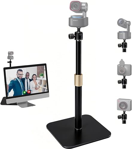 AYIZON Tabletop Webcam-Stand,45cm Telescoping Webcam Tripod Mount Holder compatible with OBSBOT Tiny 3,Tiny 3 Lite,Tiny 2,Tiny 2 Lite,Meet-2,Meet SE,Tiny SE,Tail 2,Tail Air Webcams