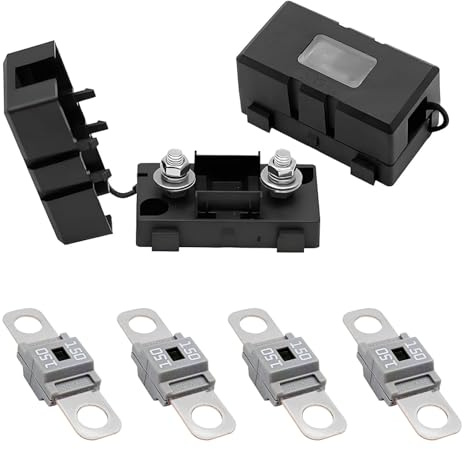 SUCANY 2 Piezas ANS Portafusibles para Automóvil y 4 Piezas de Fusibles Midi Atornillables de Alta Corriente 150A,para Turismos, Camiones, VehíCulos De Obra, Autobuses, Caravanas