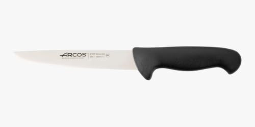 Arcos Fleischermesser mit Nitrum Edelstahlklinge 18 cm - Professionelles Küchenmesser zum Schneiden von Fleisch, Fisch und Gemüse - Ergonomischer Griff aus Polyoxymethylen, Serie 2900, Farbe Schwarz | Professionell zum Schneiden von Fleisch, Fisch und Gemüse. Griff aus Polyoxymethylen. Serie 2900. Schwarz.
