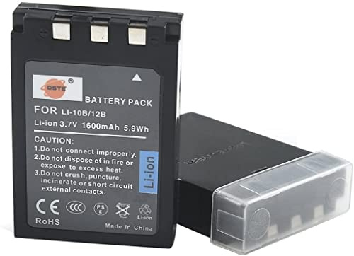 DSTE 2-Pieza Repuesto Batería Para Olympus LI-10B C-50 C-60 C-70 C-470 C-760 C-765 C-770 C-5000 C-7000 D-590 X-1 X-2 X-3 X-500 FE-200 IR-500 Stylus 300 400 410 500 600 800 810 1000