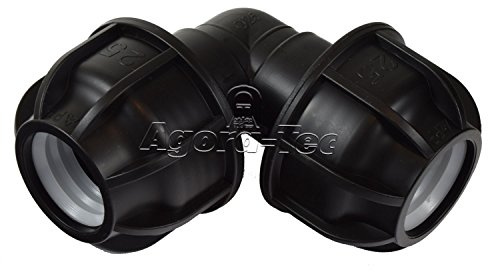 Agora-Tec® PP Fitting Winkel 90° | 25 mm PE-Rohr | 3/4 Zoll | 1 Stück | Material: PP | 25 mm PE-Rohr | 3/4 Zoll IG/AG | max. 10 bar | für Bewässerungs- & Beregnungsanlagen