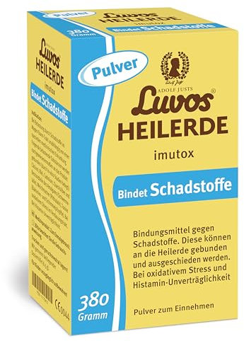 Luvos Heilerde imutox Pulver - Naturheilmittel zur Bindung von Schadstoffen - Bei Beschwerden im Magen-Darm-Trakt, oxidativem Stress und Histaminunverträglichkeit - 380 Gramm