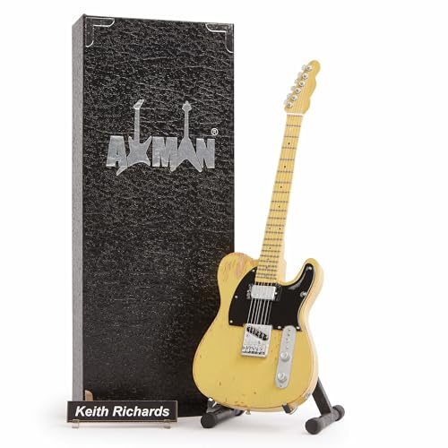 AXMAN Keith Richards : 1953 'Micawber' - Replica di chitarra in miniatura - Regali musicali - Scala ornamentale fatta a mano 1/4