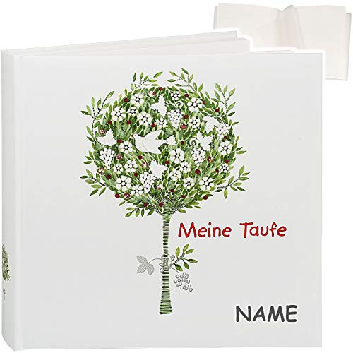 Taufalbum/Fotoalbum/Erinnerungsalbum Meine Taufe - inkl. Name - Album - Buch - zum selbst gestalten - Gebunden - blanko weiß - 60 weiße Seiten - für bis..