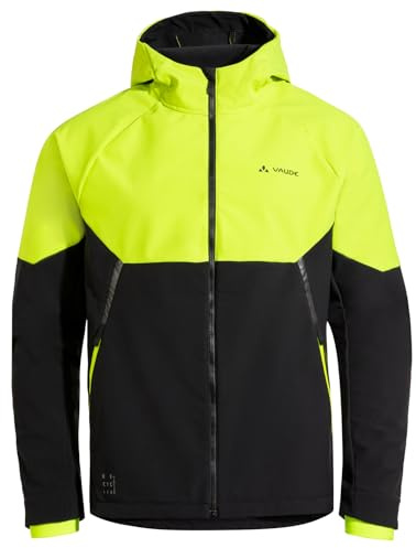 VAUDE Softshell Fahrradjacke Herren Qimsa – Wasserdichte & atmungsaktive Softshelljacke Herren, reflektierende Details, ideal fürs Radfahren im Herbst & Winter - in Gelb, Größe: XXL