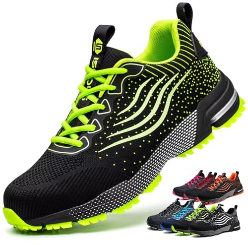 ISOOUS Chaussures de Sécurité Hommes Légère Chaussures de Travail Femmes | Baskets de Sécurité Respirante Embout Acier Baskets de Travail Antidérapante Confortable Protection Sportive Unisex 36-48 EU