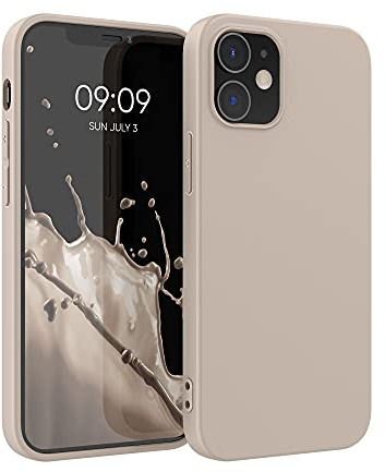 kwmobile Hülle für Apple iPhone 12 / iPhone 12 Pro TPU Case - Handyhülle unterstützt kabelloses Laden, Flexible Schutzhülle, gummiertes Cover in Beige matt